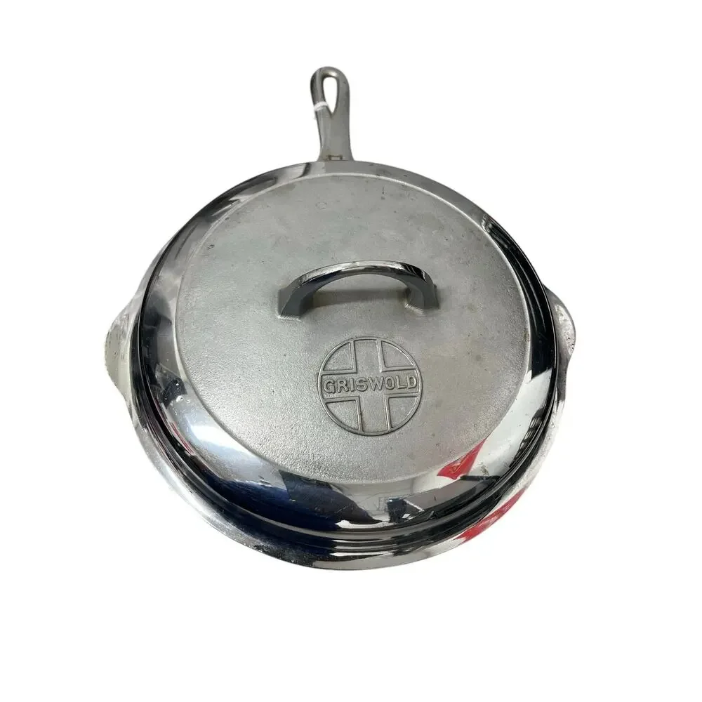 Vintage Griswold No 8 Chrome Cast Iron Chicken Fryer 777 Lid 1098B